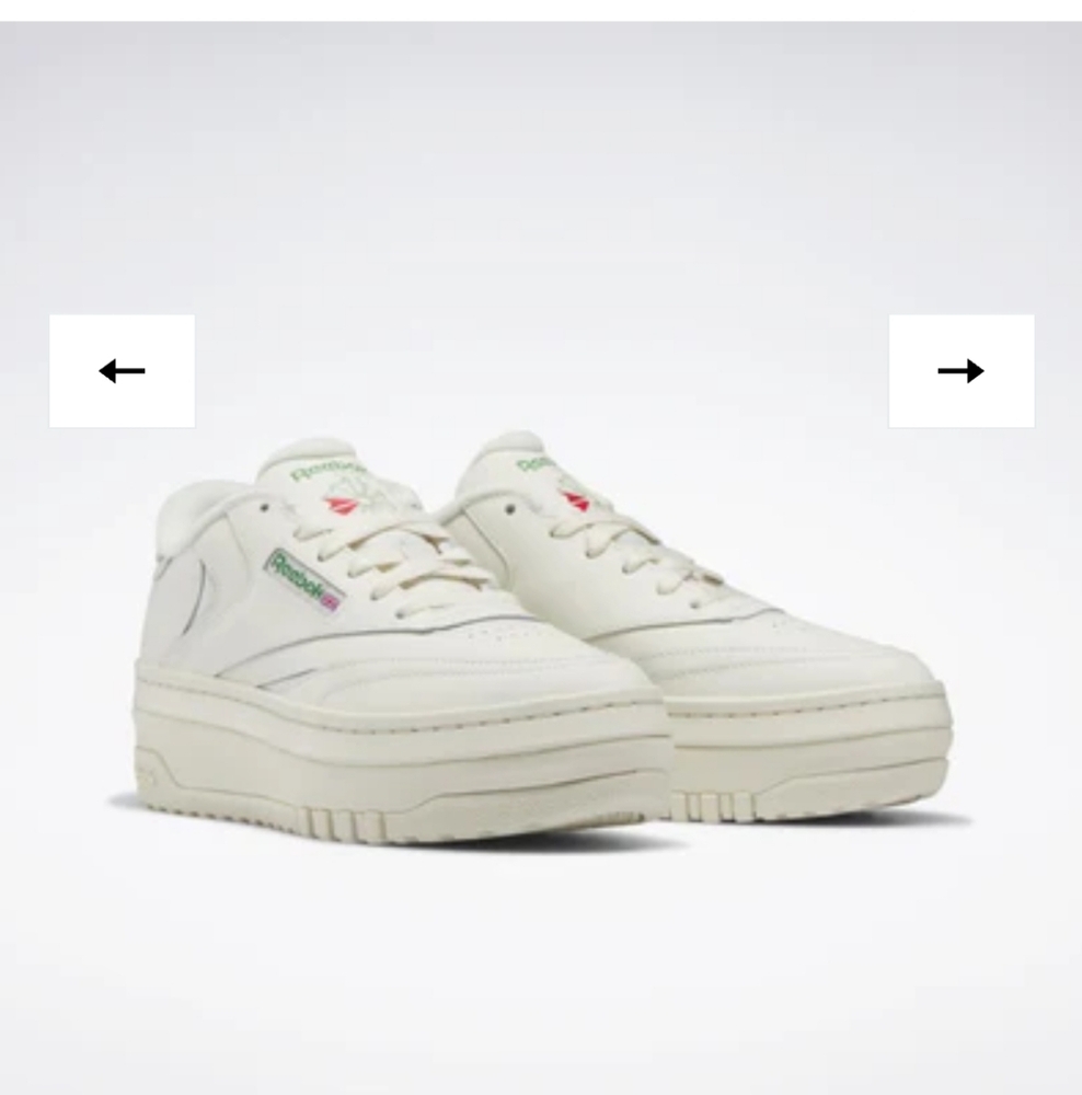 *SOLD* REEBOK | Club C extra shoes sneakers White Platform Womens sz 5 - Picture 1 of 6
